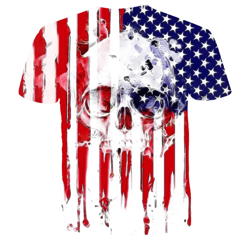 

2021 New 3D Skull T-Shirt Top Alphable T-Shirt Boys Girls Kids Print Casual Fashion 3D Printed T-Shirt O Collar Hip Hop Short Sl