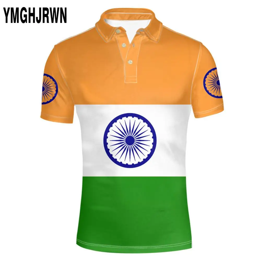 

INDIA youth diy free custom made name number Polo shirt nation flag hindi country indian college print photo casual clothes