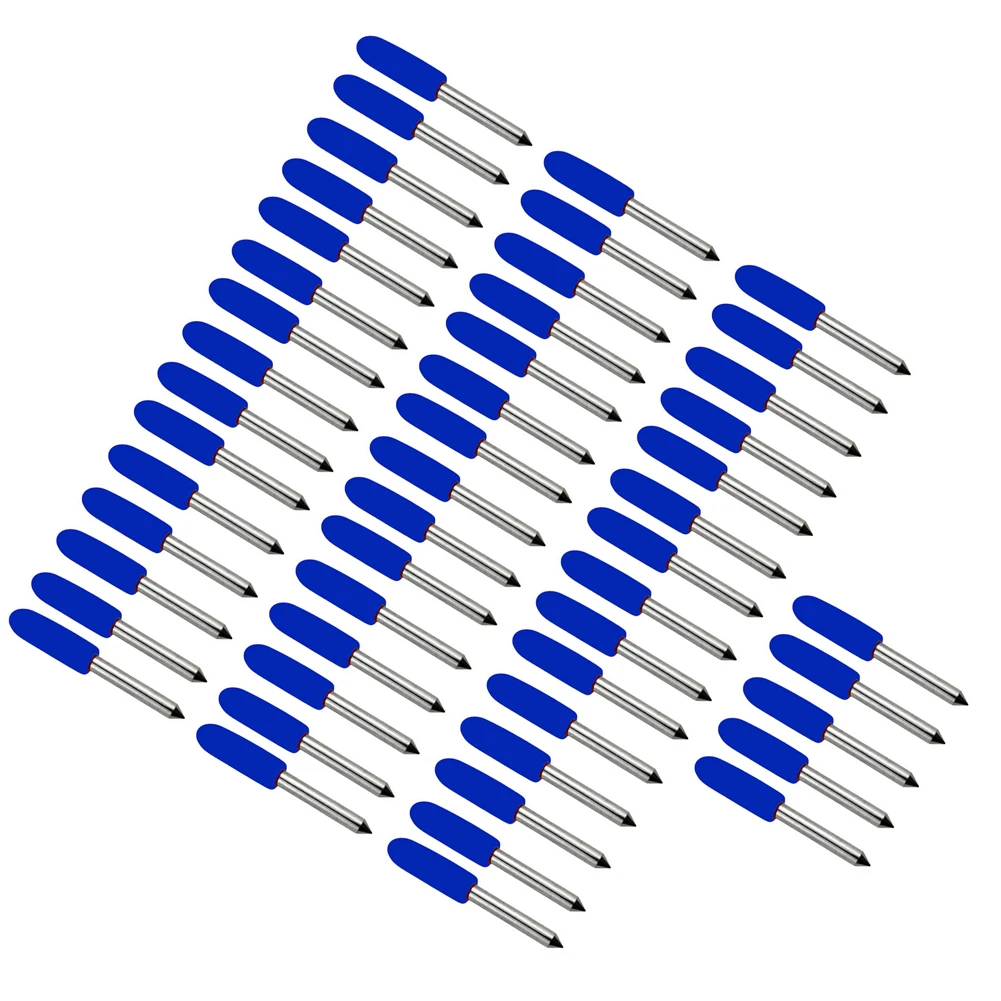50pcs Cutting Plotter Titanium Coated Carbide Flat Bottom PCB Engraving Bit CNC Tungsten Steel Blades | Инструменты