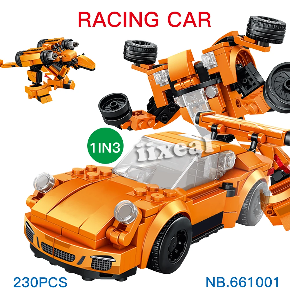 Экшн фигурка новинка 2020 3 в 1 наборы трансформер автомобиль строительный блок