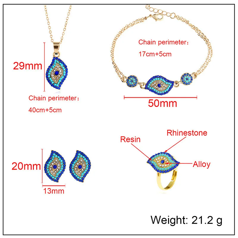Клен 2000 новые стразы ожерелье волшебный глаз четыре части женские турецкие