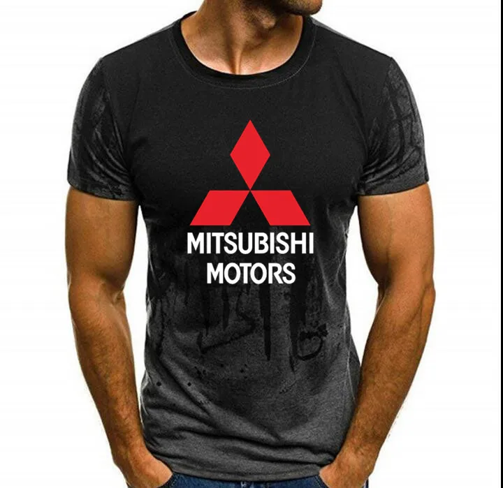 Мужская футболка с коротким рукавом и логотипом автомобиля Mitsubishi летняя