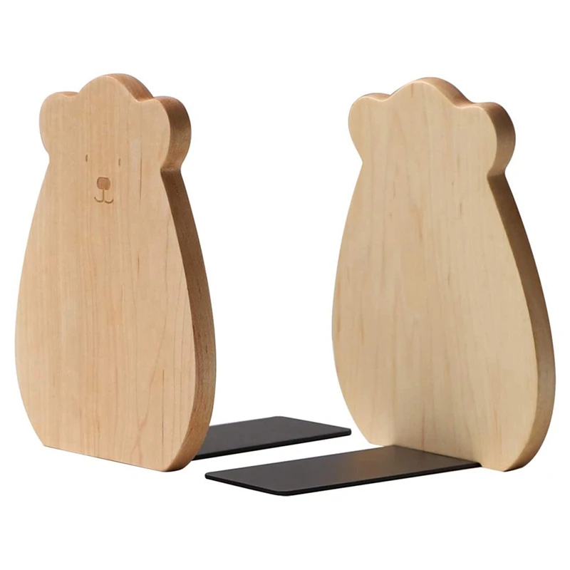 

Hair Wood Bookends for Bookshelves, Decorative for Children, Non-Skip Wood Bookends for Office/Home/School Use (1 Pair )