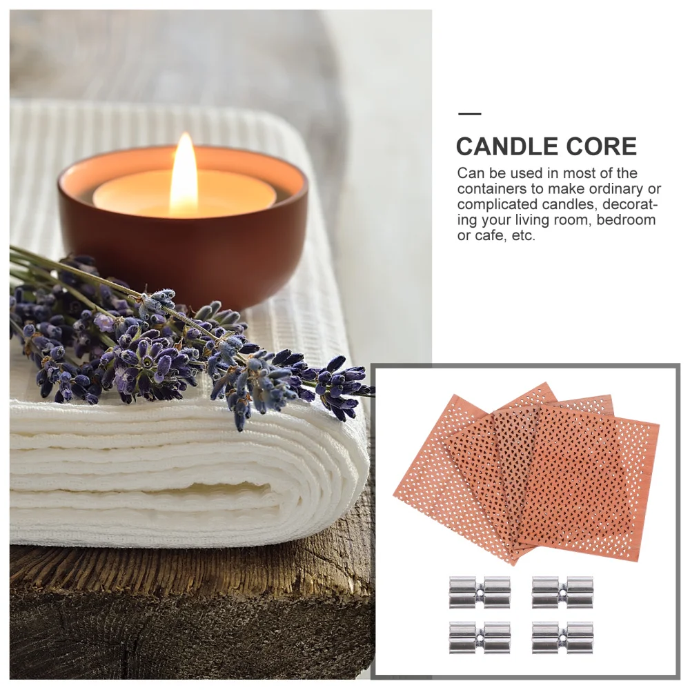 

1 Set Candle Wicks DIY Wooden Candle Making Cores with Bases (Light Brown)