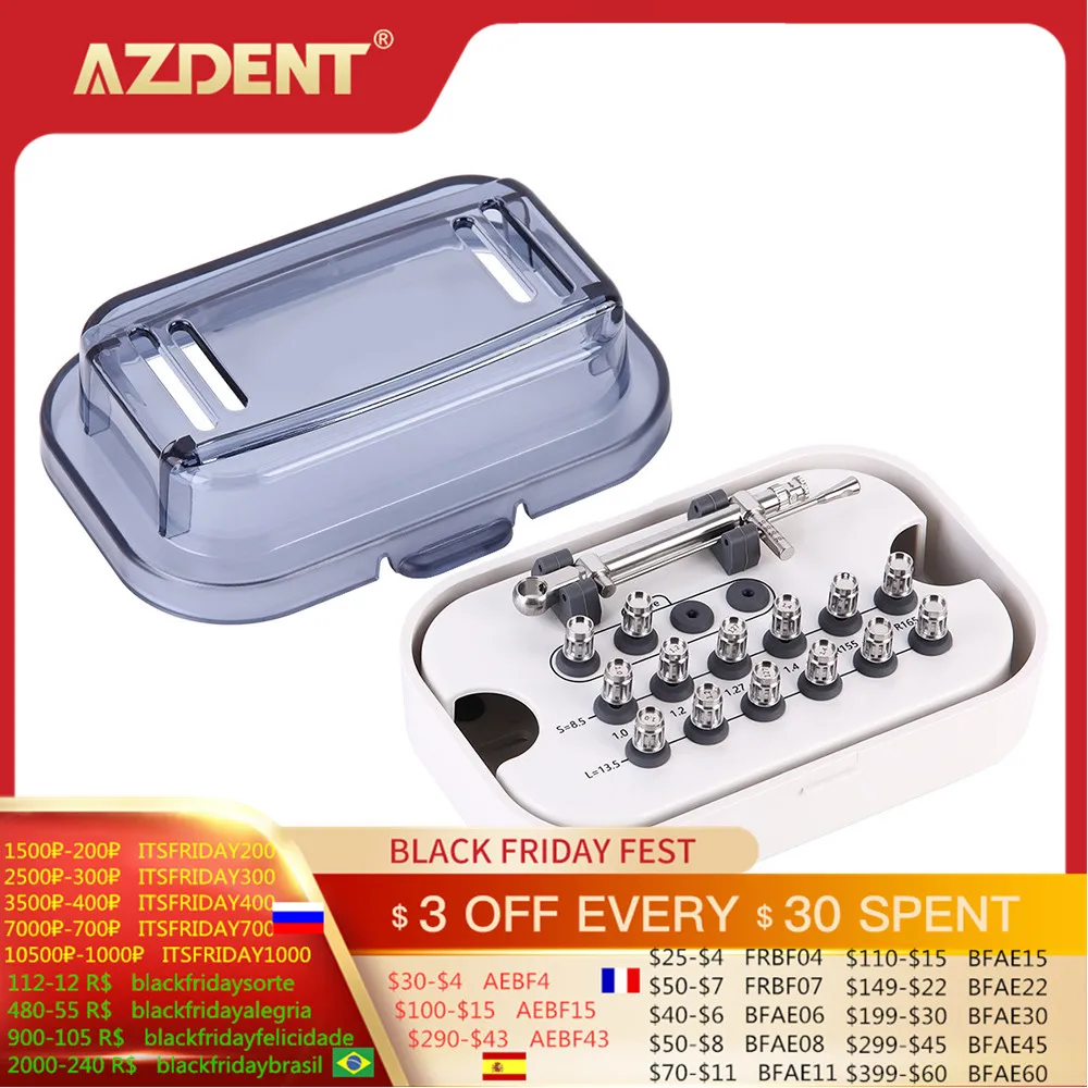 

AZDENT Dental Implant Torque Wrench Ratchet 10-70 NCM with 14pcs Drivers Wrench Kit Autoclave Dentistry Tools Dentist Instrument