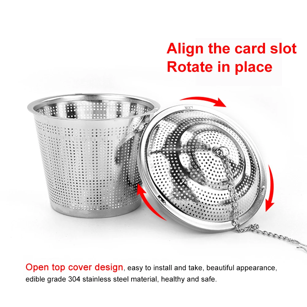 

304 Stainless Steel Tea Strainer Infuser Kitchen Tools Seasoning Ball Mesh Spice Cooking Herbal Tea Tea Tools Ball With Chain