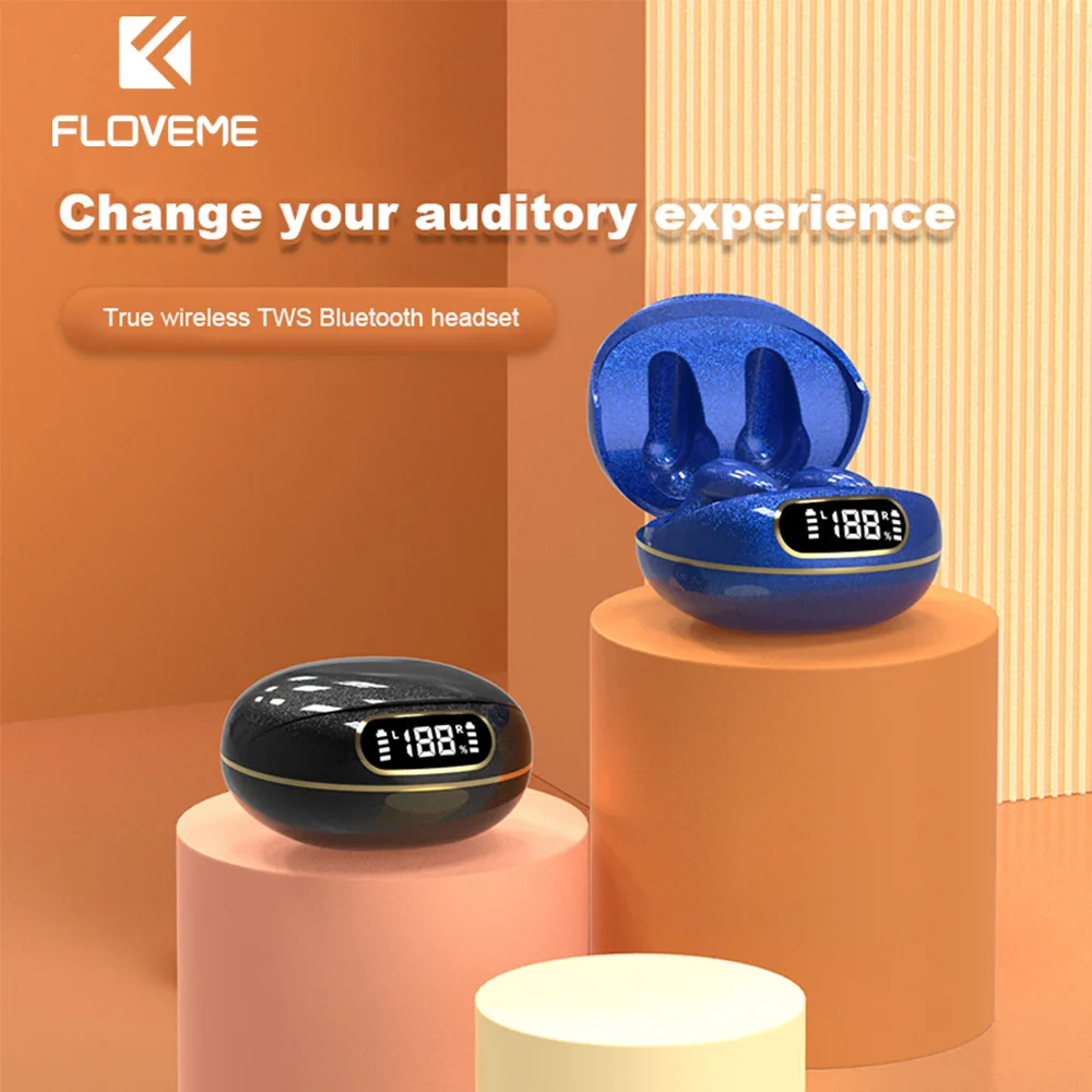 

FLOVEME Wireless Headphones TWS V5.2 Bluetooth Earphones Stereo Sound Sports Waterproof Earbuds Headset fone de ouvido 2022 New