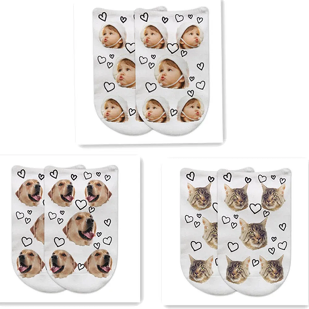 Забавные носки на заказ с лицом собак кошек и людей подарки для парня brighday