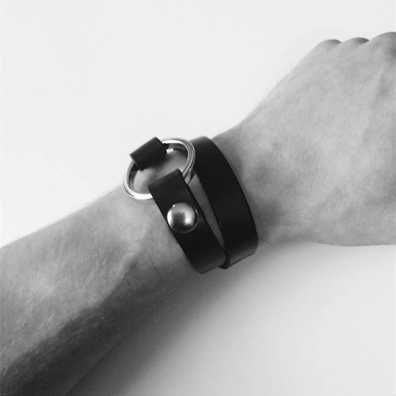 

Fetish Men Harness Japanese Harajuku Gothic Punk Style Accessories Male PU Leather Armband Bracelet Choker Halloween Necklace