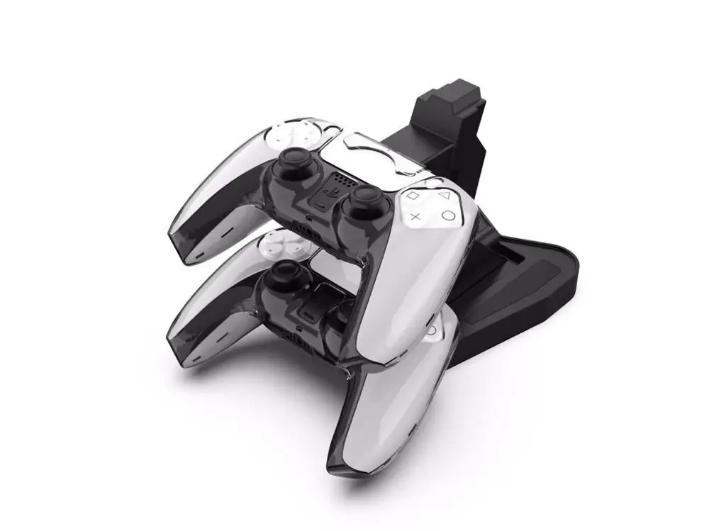 

Маленькое зарядное устройство для контроллера PS5 с двумя USB-портами, Подставка для зарядки, легкие игровые элементы для PS5 DualSense