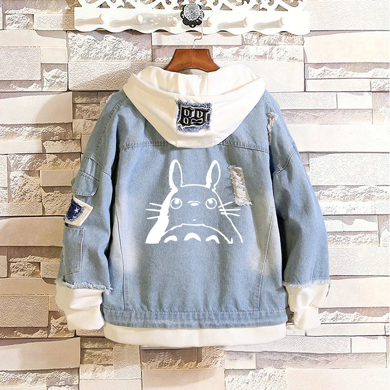 Толстовка Tonari no Totoro для косплея джинсовая куртка с аниме мультяшным принтом