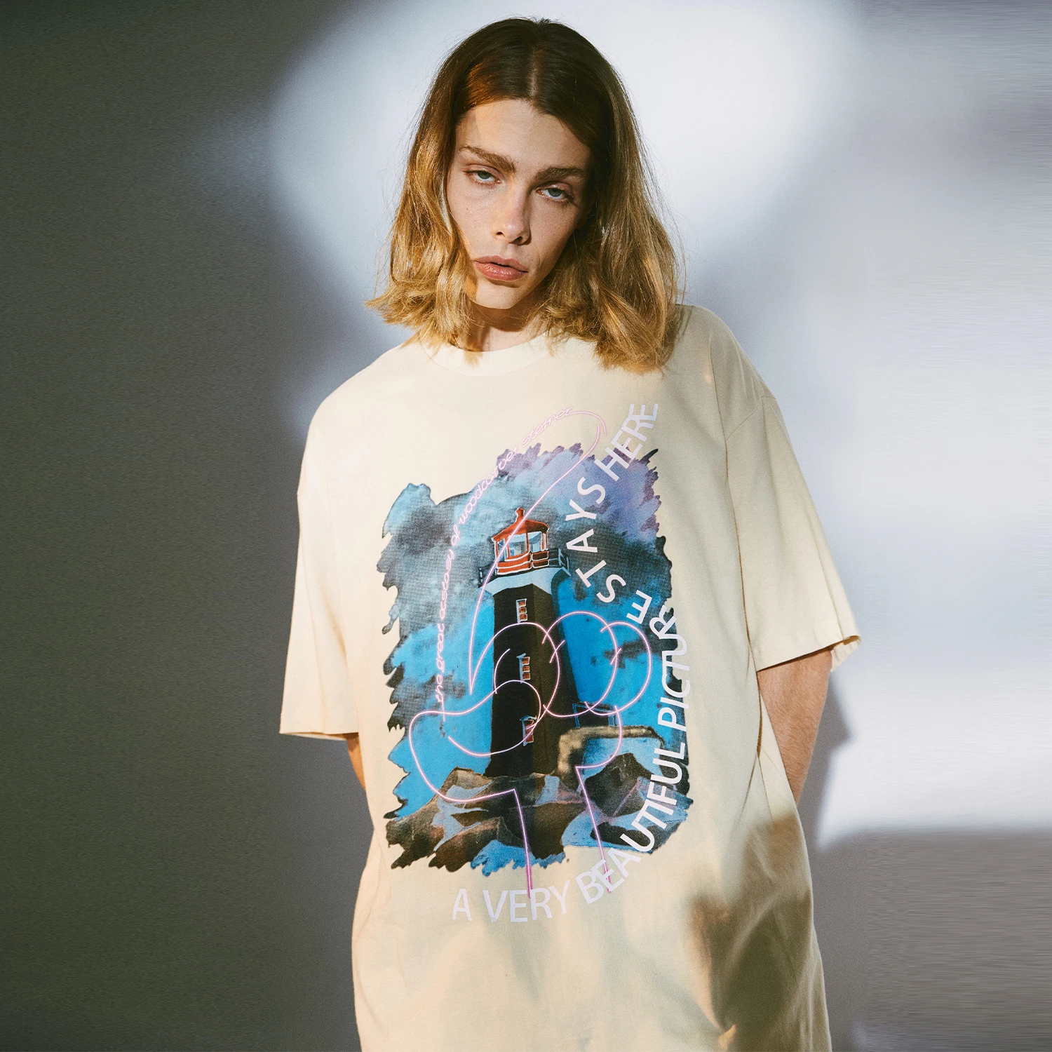 Aelfric Eden Landscape Painting Print T Shirt Men 2020 Summer Fashion Casual Cotton Half Sleeve Harajuku Loose Short | Мужская одежда