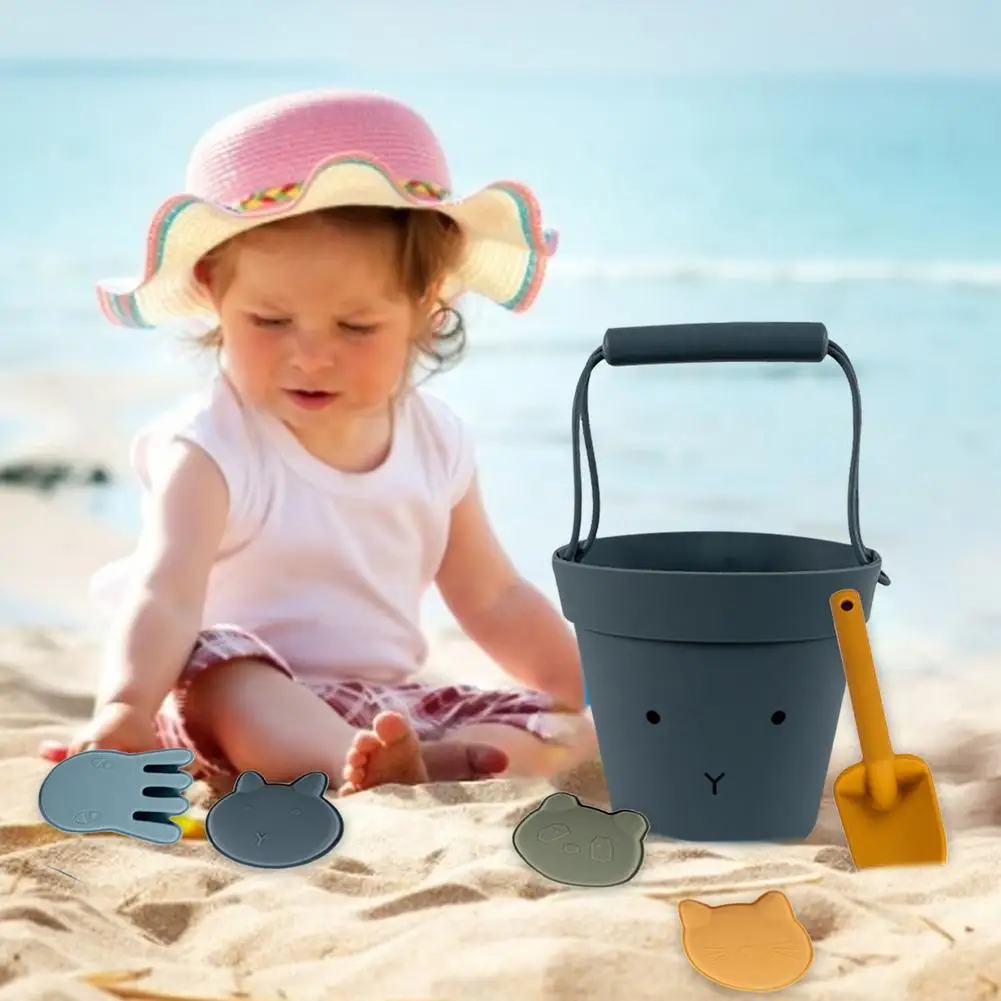 

6 Pcs Silicone Children Beach Toys Baby Summer Digging Sand Tool with Shovel Water Game Play Outdoor Toy Set Sandbox for Kid