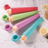 4 pcs silicone ice tube mold with lids colorful ice cream yogurt popsicl maker tray summer drinking kitchen accessories