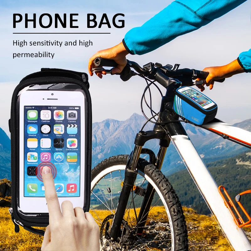 

Portable Cycling Bike Bag Waterproof MTB Road Bicycle Frame Front Tube Mobile Phone Touch Screen Bag Bicycle Accessories