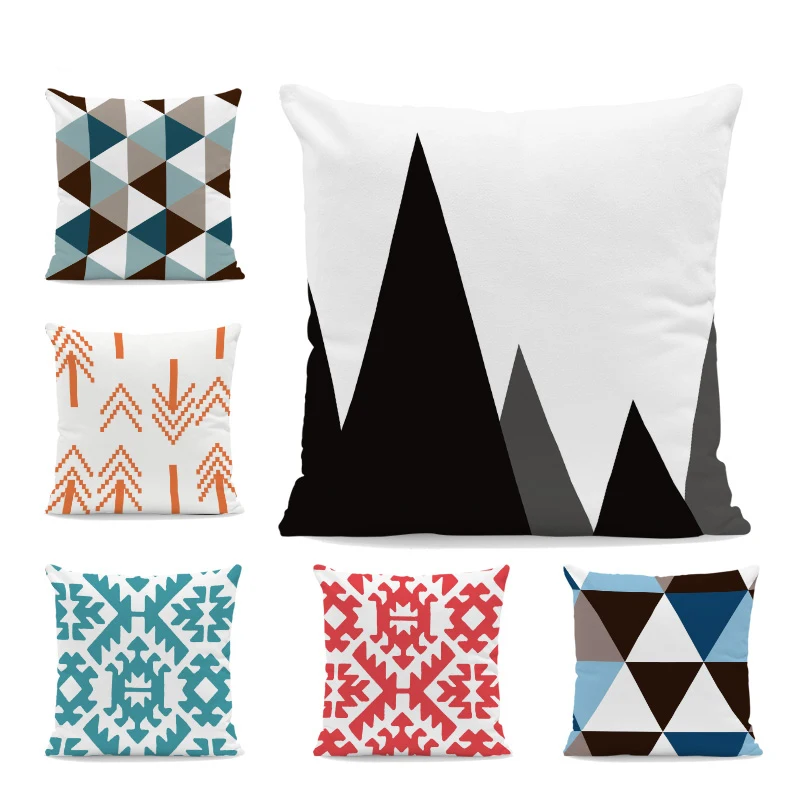 Гламурная Геометрическая наволочка цветная красная со стразами и стрелками