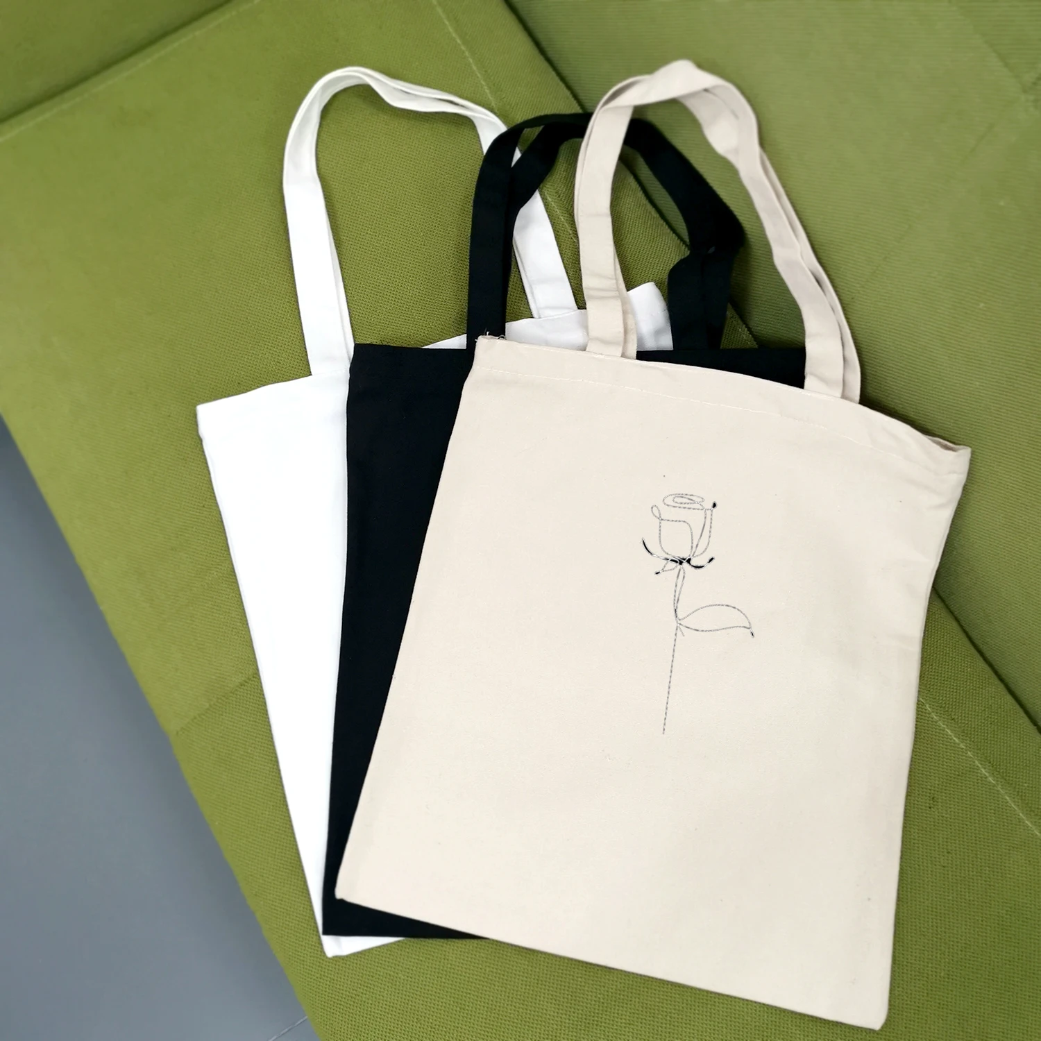 Young Ladies Handbags Cloth Canvas Tote Bag Travel Women Eco Reusable Shoulder Shopper Bags School Style Line Drawing Print | Багаж и