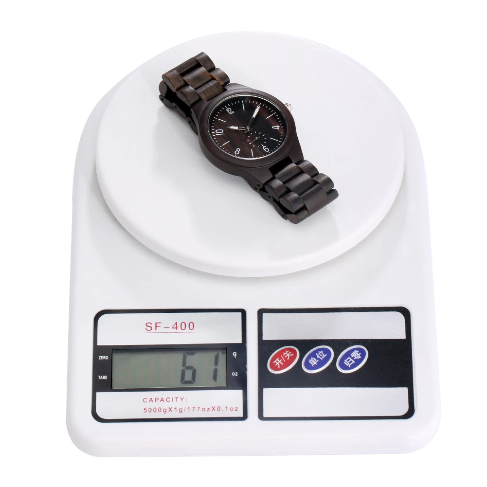 

Delicate Ebony Case Men's Wood Watches Generous Wooden Strap Watch Wooden Elegant Dial Wristwatch Custom reloj para hombre