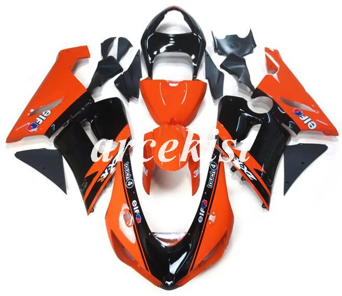 

Новый комплект обтекателей для мотоцикла ABS, подходит для kawasaki Ninja ZX6R 636 2005 2006 05 06 6R, цвет оранжевый/черный