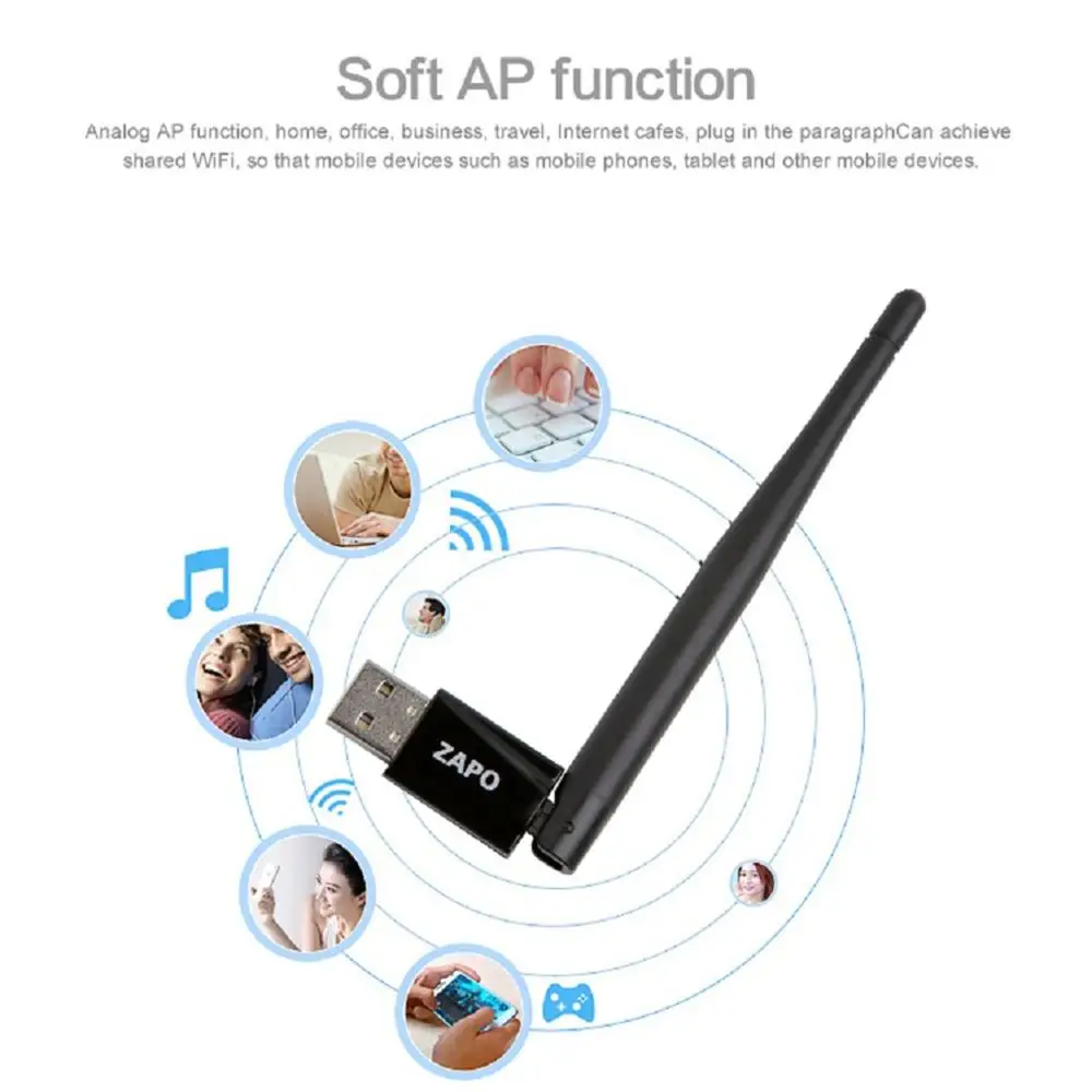 2 4 ГГц Wi Fi USB адаптер 150 Мбит/с беспроводная сетевая карта 802 11 b/g/n ЛВС приемник со