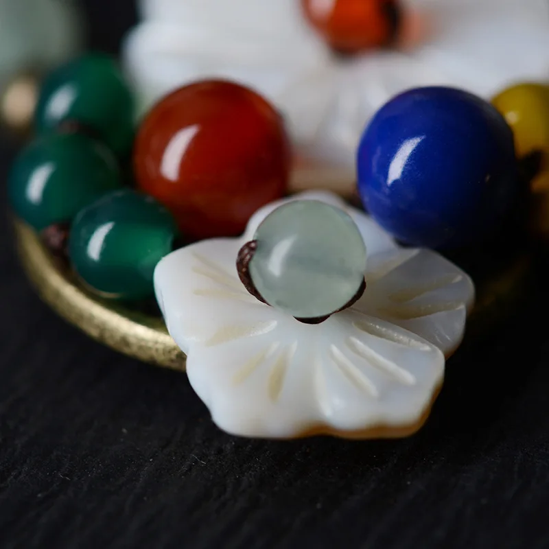 Новые Морские цветы Этнические браслеты на ногу цепи красный камень новый