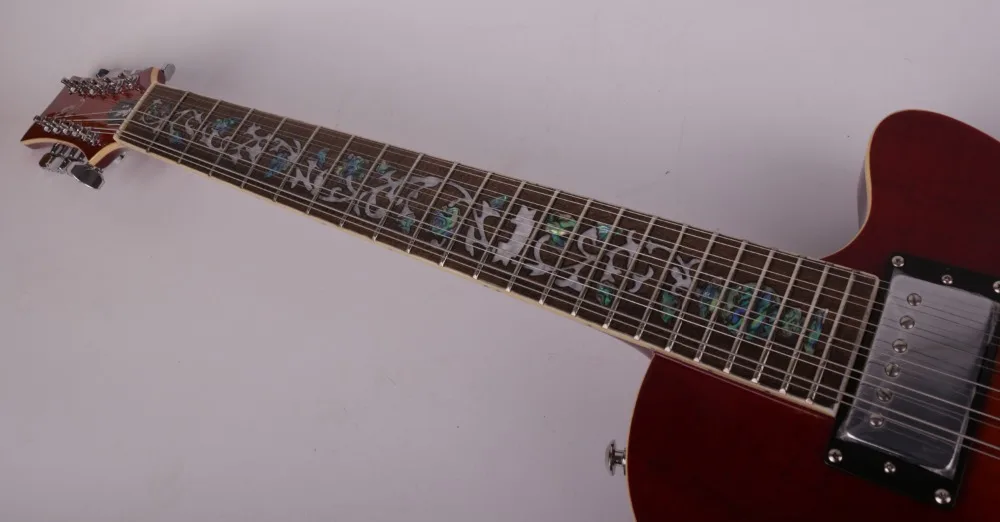 Бесплатная доставка гитара на заказ 12 струн полый корпус электрогитара