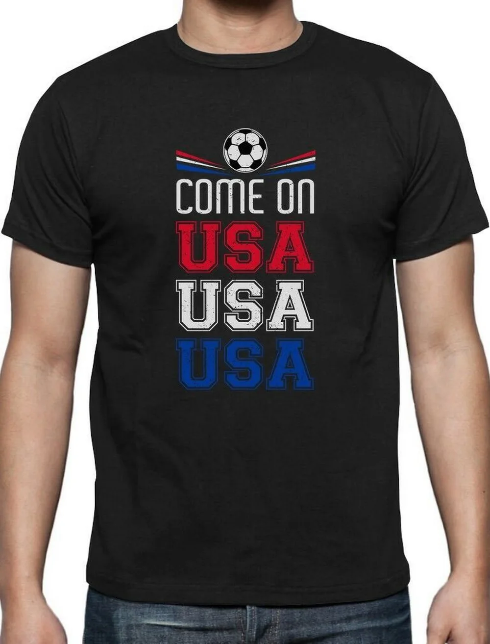 Давайте США Американский Футбольный флаг с мячом Футбол Футболка для фанатов