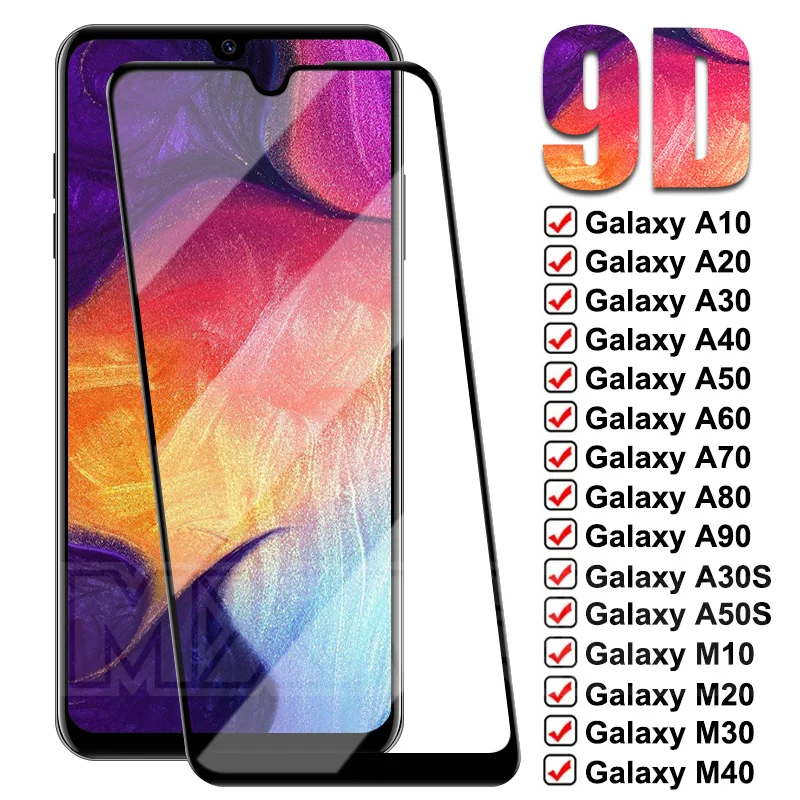 Защитное стекло закаленное 9D для Samsung Galaxy A10 A20 A30 A40 A50 A60 A70 A80 A90 M10 M20 M30 M40 | Мобильные