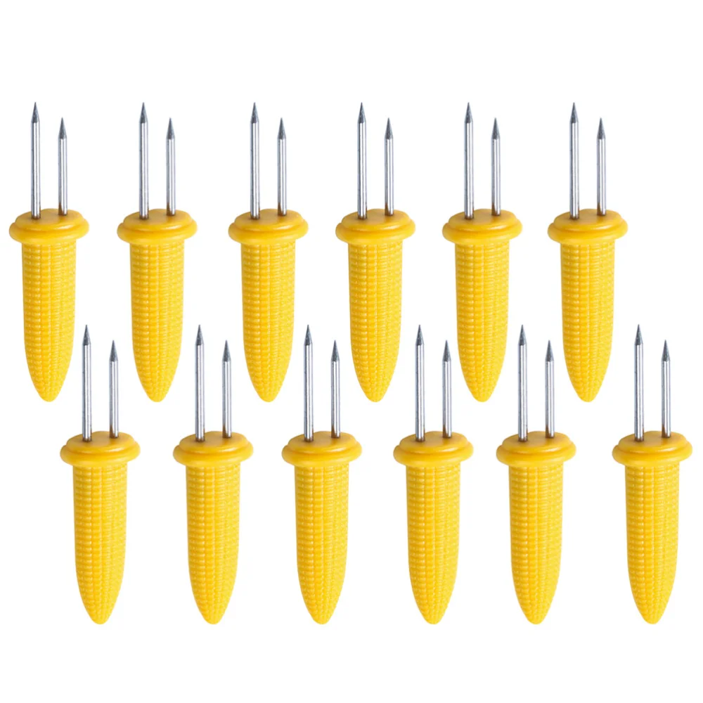 12 шт маленькая кукурузная вилка из нержавеющей стали пластиковая ручка гриль