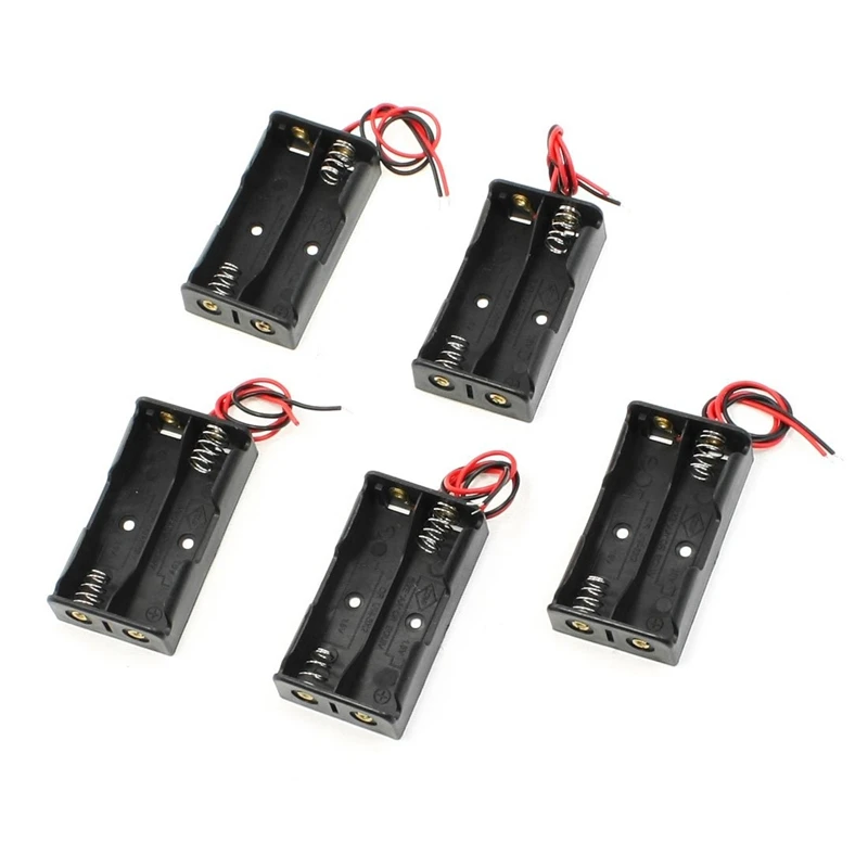5 шт. 2x1 V AA Батарея держатель Чехол Коробка Черный w проволочные выводы|Чистящие