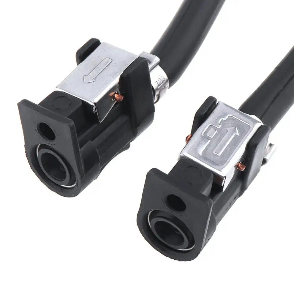 

8mm Alloy + Rubber Fuel Gas Hose Line Assembly with Rubber Primer Bulb and Connector Suitable for Car Boat Yacht Tractor