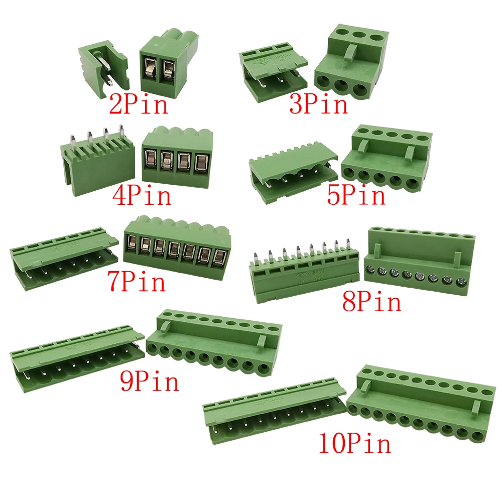 

5/10 пар HT3.96 3,96 мм шаг 2P 3P 4P 5P 6P 7P 8P 9P 10 Pin PCB винтовая Клеммная колодка Разъем Розетка прямая игла