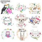 ZOTOONE с изображениями цветов и животных, патчи железные на Кролик Собака стикер 