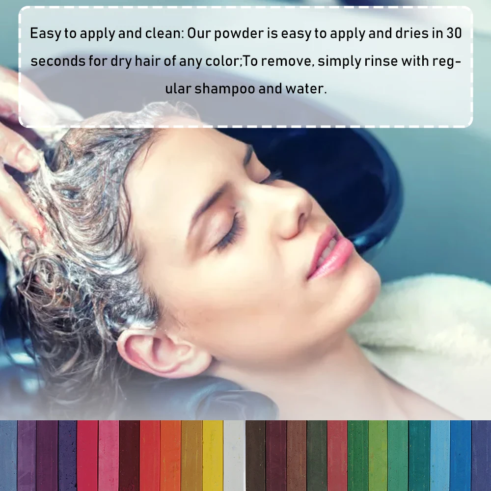 

Hot Selling Popular 24Colors Nontoxic Temporary Colorful Hair Dye Coloration Pastel Chalk Kit Salon Beauty Hair Chalk Girls Gift