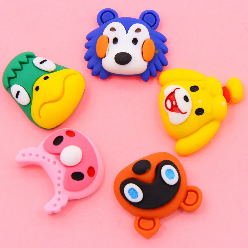 

100 шт./лот, смешанные Мультяшные животные, кабошон из смолы с плоской задней частью, кавайная сова, подходит для украшения телефона, аксессуа...