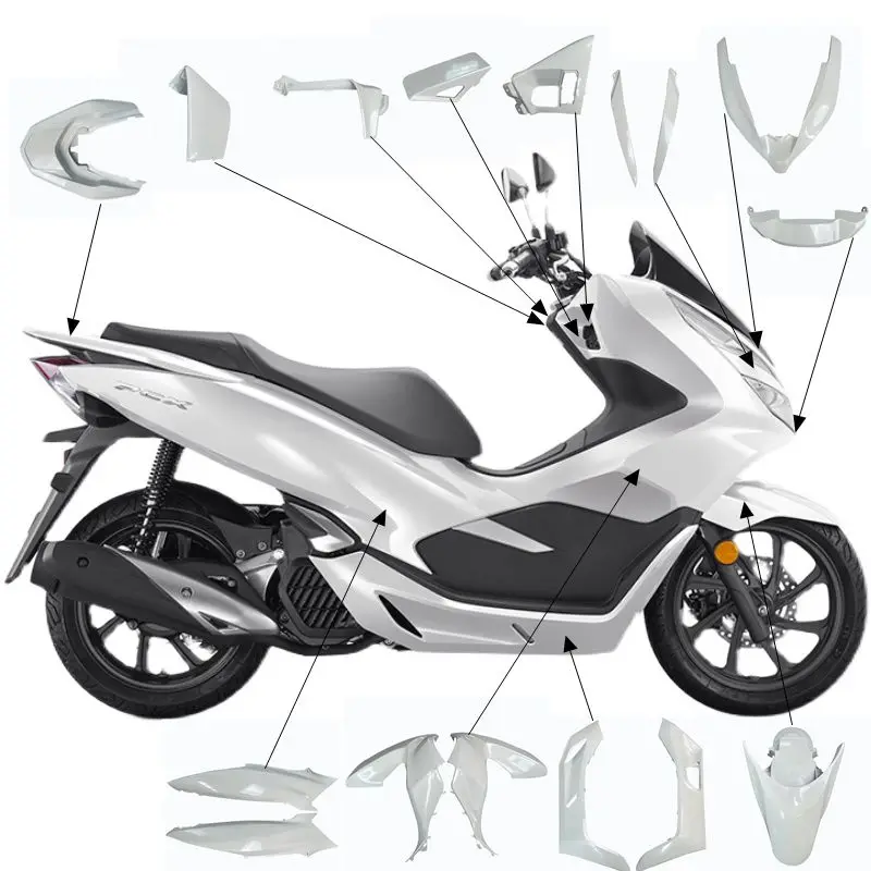modified motorcycle abs pcx body part fairings cover set fairing integrated kit garnish cover lid for honda pcx125 150 2018 2020 free global shipping
