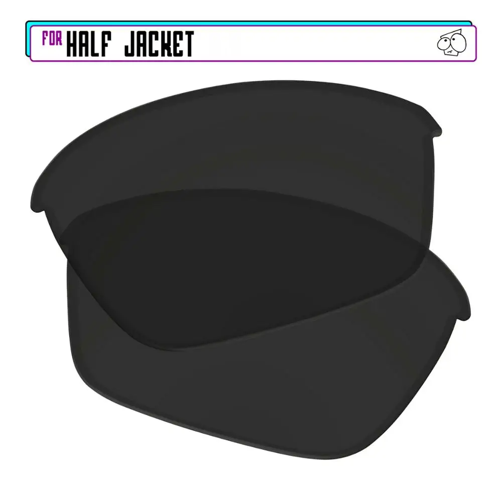 EZReplace  Replacement Lenses for - Oakley Half Jacket Sunglasses - Black