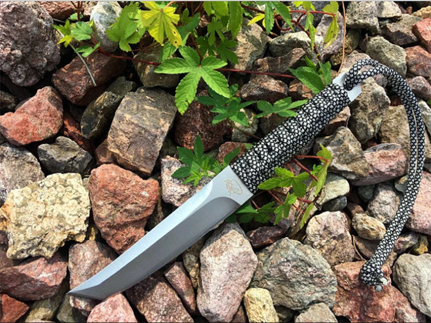 Новое поступление фиксированный нож 440c лезвие 440c+ веревочная ручка для выживания на открытом воздухе кемпинга охотничьи карманные ножи тактический EDC инструмент