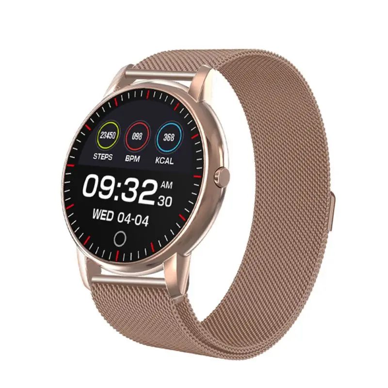 Round Screen Full Touch Wristband Fitness Tracker Blood Pressure Monitoring Smart Watchs New | Электроника
