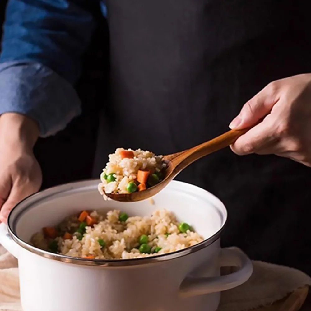 

1 Set 5Pcs Wood Cutlery Non-stick Spatulas Spoons Soup Scoops (Coffee)