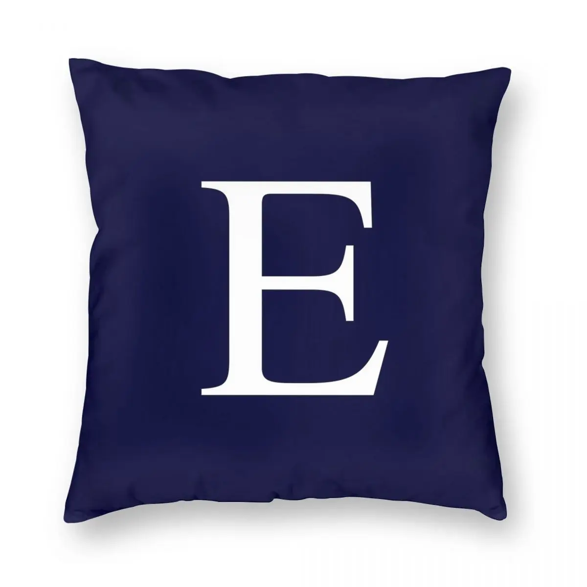 

Темно-синий базовый квадратный чехол для подушки с монограммой из полиэстера и льна, вельветовый креативный декоративный чехол для подушки...