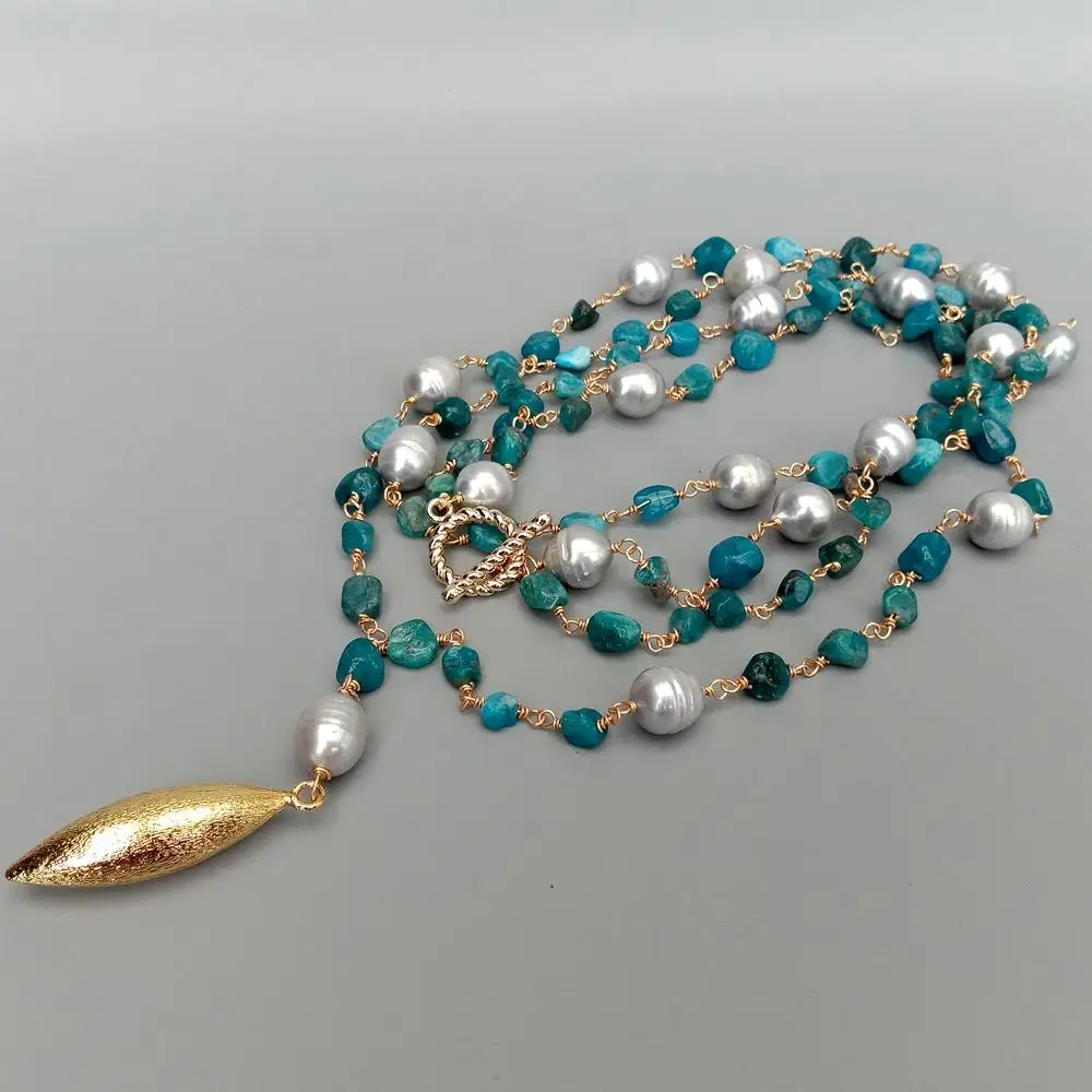 Y · YING натуральное Апатиты культивированный серый рис пресноводный жемчуг