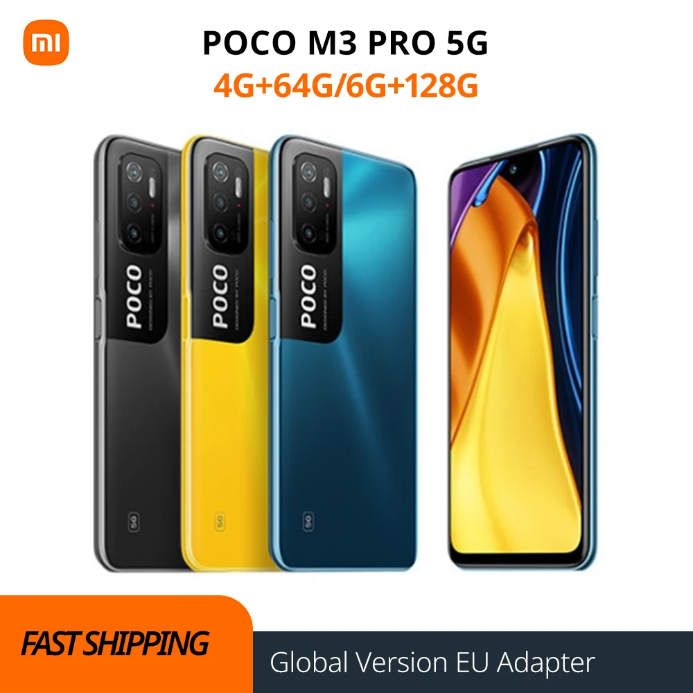 

Глобальная версия POCO M3 Pro 5G NFC 4 + 64/6 + 128 Dimensity 700 Octa Core 90Hz 6,5 "FHD + DotDisplay 5000mAh 48MP Тройная камера