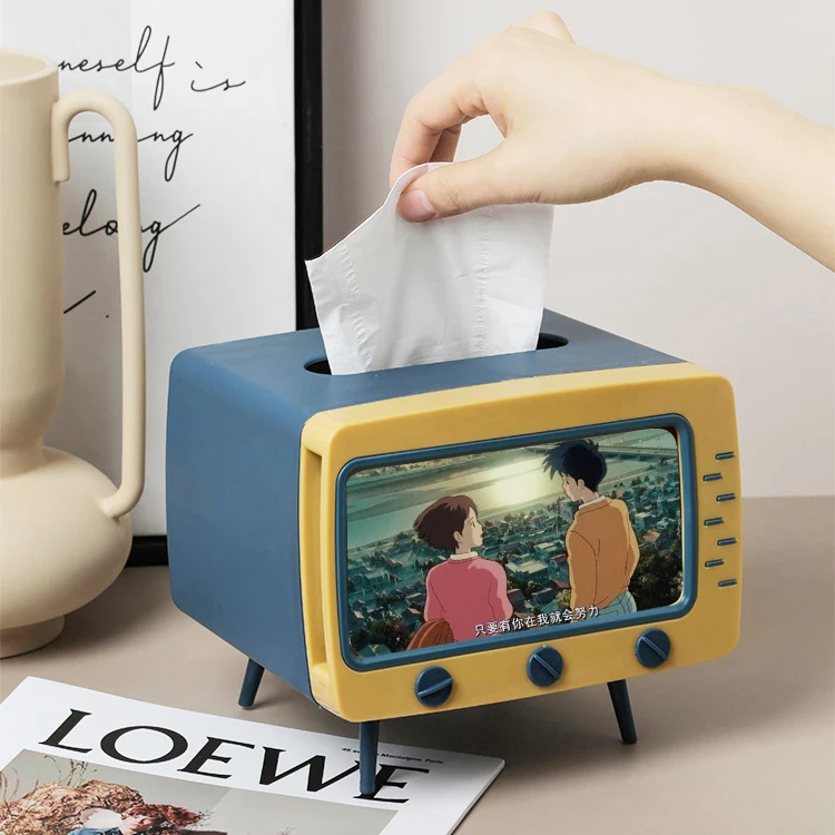Креативная коробка для салфеток телевизора 2 в 1 держатель Современный домашний