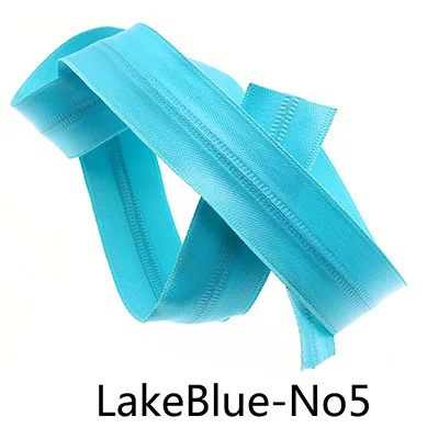 LakeBlue-No5 Meetee 2 м 3#5# разъемная застежка-молния нейлона катушка Водонепроницаемый молния Цвет кодовый обратная молния с ползунком DIY одежды на открытом воздухе сумки, швейные принадлежности - Цвет: LakeBlue-No5