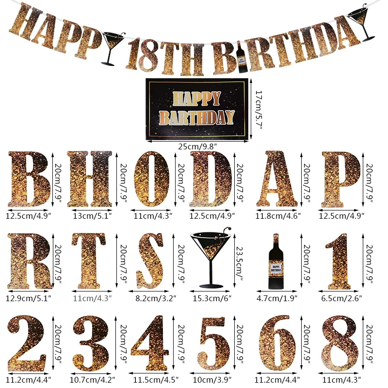 

18 21 30 40 50 Happy Birthday Banner Bunting Paper Birthday Party Hanging Garland Banner Baby Shower Decoration