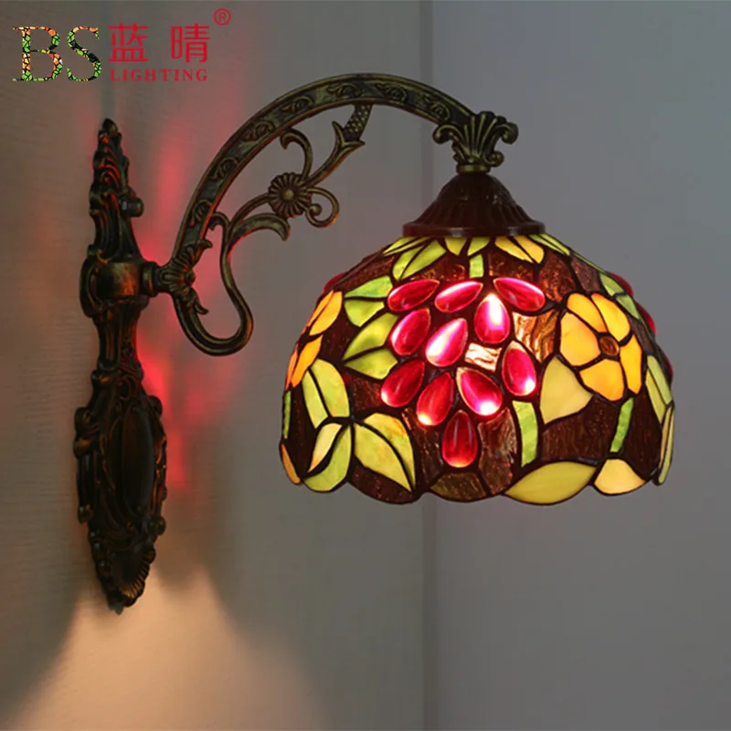 

New Tiffany wall lamp tiffany wall lamp European retro creative Indoor bar cafe staircase wall lamp