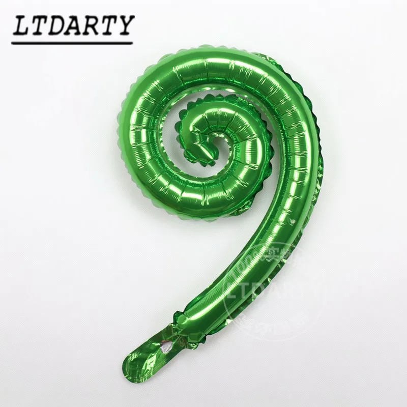 50 шт. цветная спиральная волна кривая воздушный шарик из фольги в форме семья на