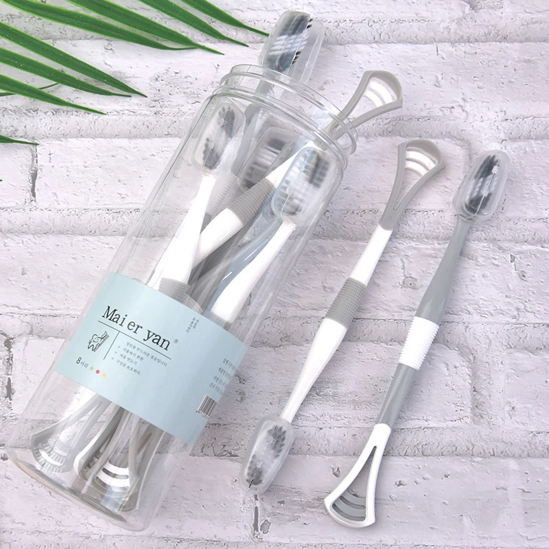 Скребок для языка со штифтовым покрытием 2 в 1 8 шт.