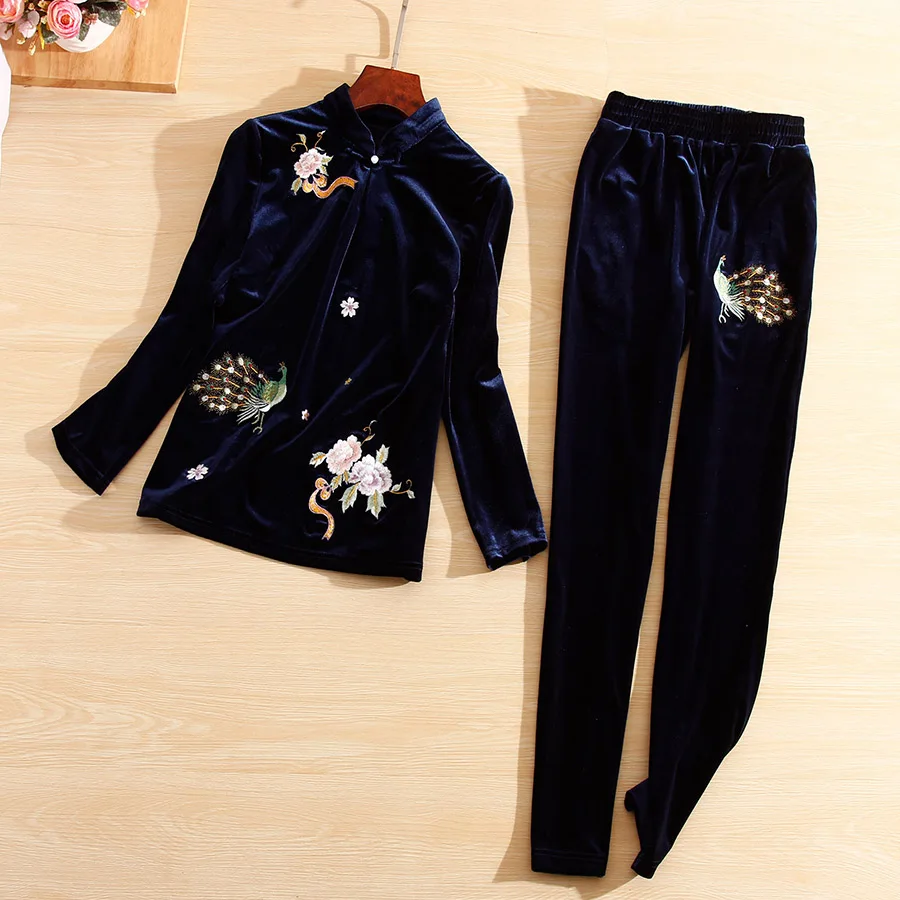 Embro Mill Женский комплект из 2 предметов осеннее Королевское бархатное пальто с